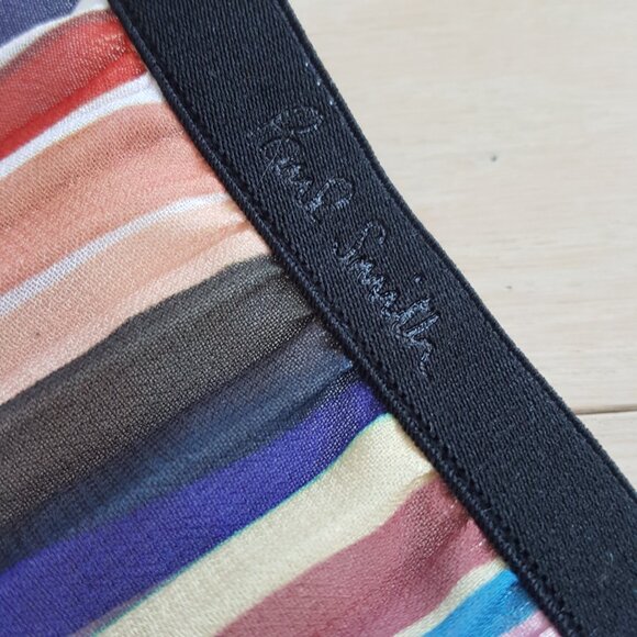 Paul Smith ! Women's Multi Stripe Pleated Skirt With Floral Hem (EU/46) - Picture 6 of 11